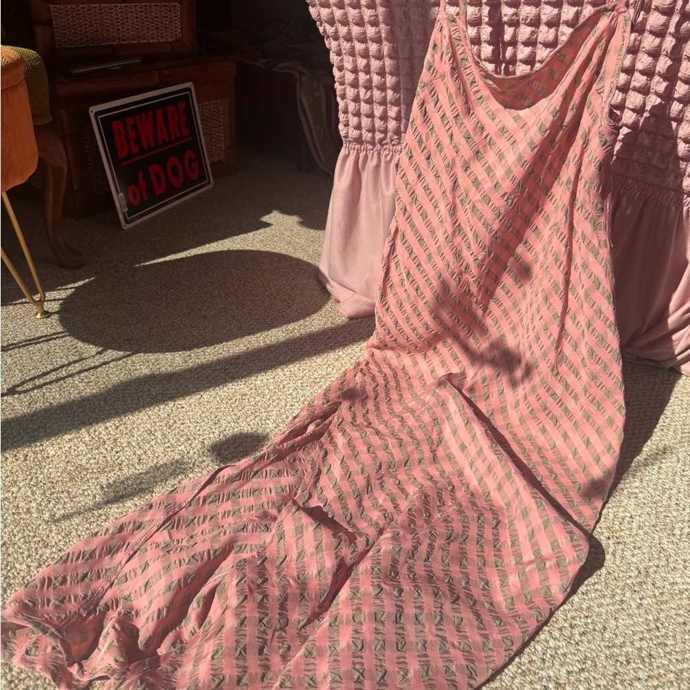 Pink and Black Patterned Maxi Dress